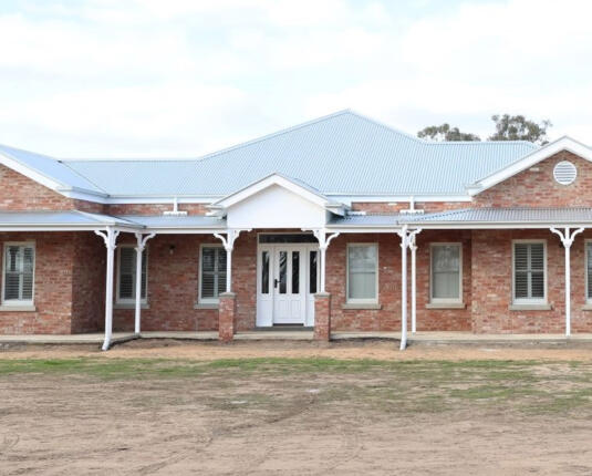 Outside of modern Victorian-style new home build in Axedale, Bendigo