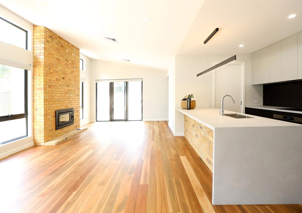 Light-filled new home built in Bendigo with polished wooden floors